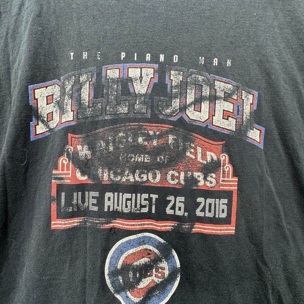 Men's 2016 Billy Joel In Concert‎ Tour Piano Man Chicago Cubs Tee Shirt 2XL - Picture 4 of 10